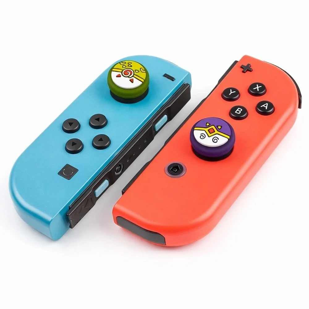 Nintendo Switch Thumb Grip Caps 4 Pack Green Purple Design